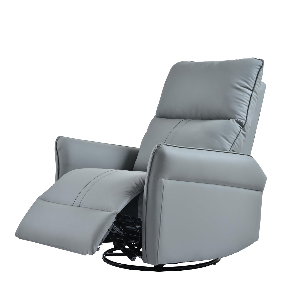 KEIKI 270 Degree Power Swivel PU Leather Power Recliner Chair, Nursery Recliners, Home Theater Recliner Chair, Rocking Chair Electric Glider Reclining Sofa with USB Ports, Blue Gray KEIKI