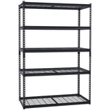 PeacefulHues 48x24x72 Inch Garage Shelving Heavy Duty, Storage Shelves 2500Lbs Capacity, Adjustable Metal Shelving Unit, 5 Tier Industrial Shelves for Basement Workshop PeacefulHues