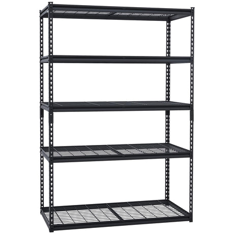 PeacefulHues 48x24x72 Inch Garage Shelving Heavy Duty, Storage Shelves 2500Lbs Capacity, Adjustable Metal Shelving Unit, 5 Tier Industrial Shelves for Basement Workshop PeacefulHues