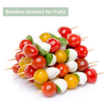 12" Natural Bamboo Wood Barbecue Skewers for Kabob, Appetizer, Fruit, Sausage, Chocolate Fountain, Wooden BBQ Kebob Skewer Stick, Organic Food Sticks for Grilling, Kitchen (Φ=4mm Thick, 100PCS) AMEILOZ