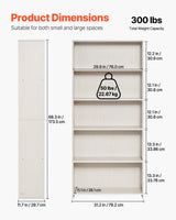 VEVOR 5 Tiers Wide Bookshelf, 68 in Wooden Open Bookcase with Display Storage Organizer Shelf, Freestanding Tall Display Floor Bookcase Bookshelf for Library, Bedroom, Living Room, Office, White VEVOR