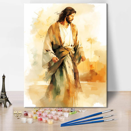 TUMOVO Paint by Numbers for Adults Beginner Jesus Adult Paint by Number with Brushes Acrylic Painting Christian DIY Acrylic Paint by Numbers Kits on Canvas Religion Art Crafts 16"x20"(Frameless) TUMOVO