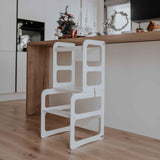 2-in-1 Kitchen tower, Transformable kitchen tower, Kitchen step stool, Weaning table and chair, Kids table and chair Sweet Home From Wood