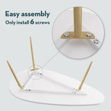 SAYGOER Modern Coffee Table White Oval Coffee Tables for Living Room Simple Center Table for Small Space Home Office Easy Assembly 22.2" D x 42.5" W x 17.1" H, White SAYGOER