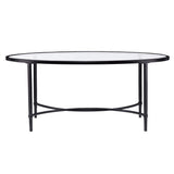 SEI Furniture Quinton Metal/Glass Oval Cocktail Table - Black, 45 in x 25 in x 19 in SEI Furniture