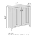 Bush Furniture Salinas Small Storage Cabinet with Doors and Shelves in Cape Cod Gray, 2 Door Accent Chest for Home Office, Living Room, Entryway Bush Business Furniture