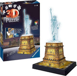 Ravensburger Statue of Liberty Night Edition - 108 Piece 3D Jigsaw Puzzle for Kids and Adults | Precision Fit with Easy Click Technology | Durable Display Piece | Over a Century of Quality Ravensburger