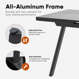 RoyalCraft Patio Expandable Table Dining Set for 4 to 8, Aluminum Outdoor Dining Table, Rectangular Patio Metal Table for Backyard Porch, Deck ＆ Garden, Easy Assembly, 59"- 75", Grey RoyalCraft