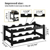 BAMEOS Wine Rack Freestanding 8 Bottle 2 Tier Bamboo Wine Racks Countertop Cabinet Wine Holder Wine Storage Shelf for Kitchen, Bar, Pantry, Wine Cellar, Countertop Black (16.85 L x 9.25W x 7H) BAMEOS