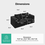 Novilla 70.8" Modular Sectional Sofa, Modern Cloud Sectional Couch with Smarts Coil™ Support, Upholstered Boneless Couch for Living Room Apartments Bedroom, No Assembly Required (Loveseat) Novilla