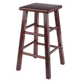 Winsome Carrick Counter Stool, 24In Height, Solid Wood, Walnut Finish Winsome