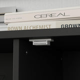 ROMSHINE Wall Unit Entertainment Center, TV Wall Units for Living Room with Storage, 102" W Large Farmhouse TV Stand with Glass Doors, Ajustable Bookshelf & Bridge for Bedroom, Black ROMSHINE