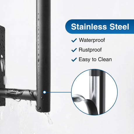 Paper Towel Holder - Self-Adhesive or Drilling, Matte Black Wall Mounted Rack - SUS304 Stainless Steel Kitchen Roll Dispenser Under Cabinet niffgaff