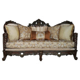 Acme Devayne Traditional European Sofa with Queen Anne Legs in Dark Walnut Acme