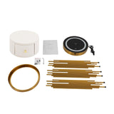 Mkyiongou Dimmable Led Nightstand Gold with White Drawers, Round End Table with USB & AC Port Wireless Charging Station, Bedside Table/Side Table for Bedroom/Living Room/Coffee Table Storage Mkyiongou