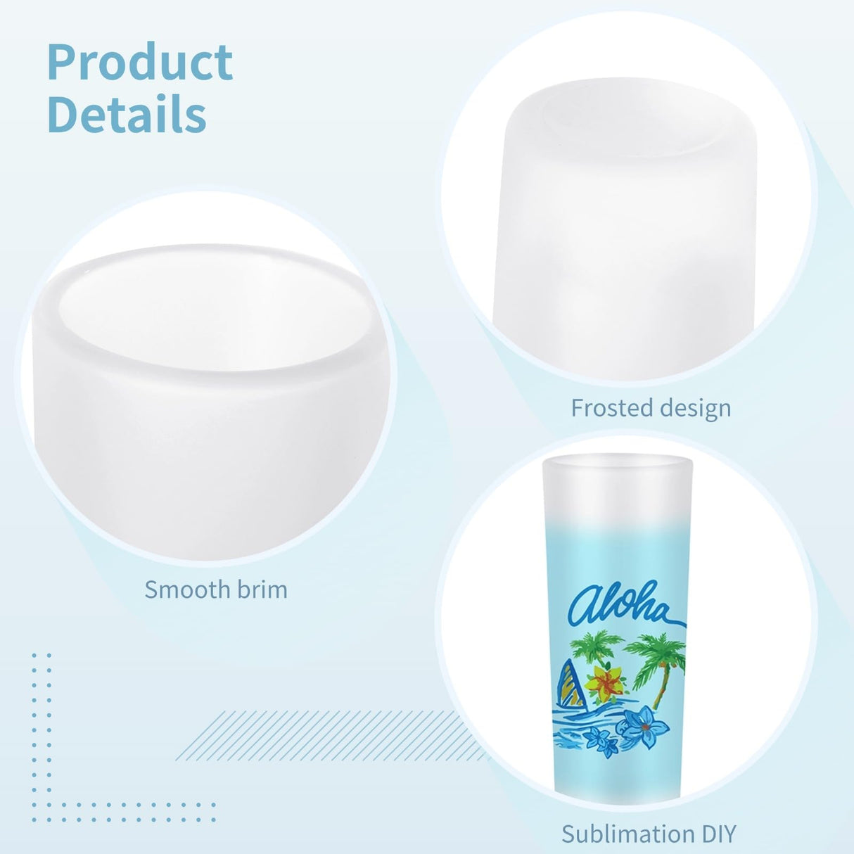 Tideme 3 oz Sublimation Shot Glass Blanks - 12 PCS Sublimation Frosted Shot Glasses,Personalized Sublimation Glass Cups with Heavy Base, Sublimation Wine Tumbler for Whiskey,Tequila,Vodka Tideme