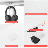 KORGOL Electric Standing Desk 55 x 24 Inches Adjustable Height Sit Stand Up Desk for Home Office Computer Workstation with 2 USB Ports 3 AC Power Outlets Memory Preset and Wheels, White KORGOL