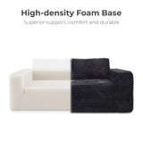 LIKIMIO 71" Loveseat Sofa, Comfy Deep Seat, No Assembly, Sofa in a Box, Modern Small Couch with Plush Fabric for Living Room, Bedroom, Apartment, Home Office, Black LIKIMIO