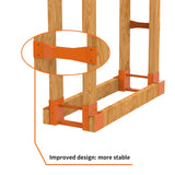 Firewood Log Storage Rack Bracket Kit with Screws Steel Fireplace Wood Storage Holder Outdoor Indoor - Adjustable to Any Length, Rust Proof, Heavy Duty (2 Brackets Kits and 2 Connectors) Homydom