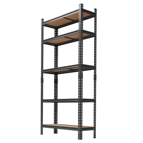 SLEKVERSA Storage Shelves 5 Tier Adjustable Garage Storage Shelving, Heavy Duty Metal Utility Rack Shelving Unit for Warehouse Pantry Closet Kitchen, 35.5" x 12" x 72", Black SLEKVERSA
