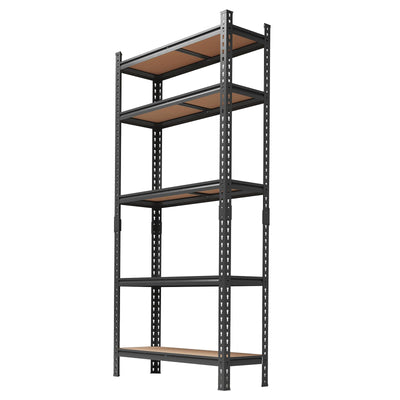 SLEKVERSA Storage Shelves 5 Tier Adjustable Garage Storage Shelving, Heavy Duty Metal Utility Rack Shelving Unit for Warehouse Pantry Closet Kitchen, 35.5" x 12" x 72", Black