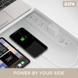 Rolanstar Computer Desk with File Drawer, 64" L Shaped Desk with Power Outlet & LED Strip, L Shaped Computer Corner Desk with File Cabinet, Gaming Desk with Monitor Shelf, Home Office Desk, White Rolanstar