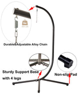 Indoor/Outdoor Hanging Chair/Hammock Chair with Stand, Hanging Swing Egg Chair with Removable & Washable Grey Cushions for Bedroom Living-Room Balcony or Patio Topfuca