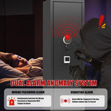 8-12 Fingerprint Gun Safe for Rifles and Pistols,No Assembly Required,Gun Safes for Rifle and Password Lock, Gun Cabinet for Home with Adjustable Shelves Metallitrend