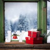 Christmas Wooden Joy Decoration, Wood Craft Sign with Bell, Table Ornament Rustic Tabletop Farmhouse Centerpiece Decorative Block Decor for Xmas Indoor Holiday Home Table Shelf Winter Party (Red Bell) GHOSTMAGIC