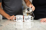 CAM N HONEY Farmhouse Hubby and Wifey Funny Campfire Couples Coffee Mug Set | 14oz Ceramic Mugs | Perfect for Husband and Wife CAM N HONEY