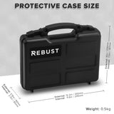 REBUST Lockable Hard Gun Case ; TSA Approved Lock Firearm Travel Case ; Revolver, Pistol, Handgun Hard Case with Foam Interior ; Shockproof Gun Storage & Carrying Case, Black 12.5 x 10.3 x 3.15 Inch REBUST