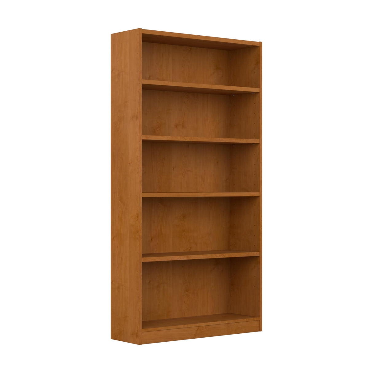 Bush Furniture Universal Tall 5 Shelf Bookcase in Natural Cherry Bush Business Furniture