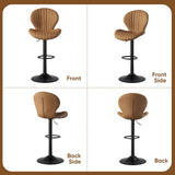 Nalupatio Bar Stools Set of 2 Modern Swivel Bar Chairs, Barstools Counter Height with High Backrest, Easy 3-5 Minute Assembly for Bar, Kitchen, Dining Room Brown Nalupatio