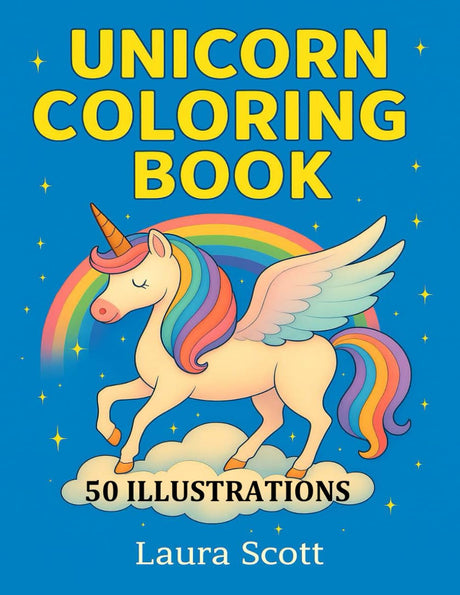 Magical Unicorns - 50 Coloring Pages for Kids Ages 3 and Up: A Cute and Calming Coloring Book with Simple and whimsical Unicorns - Fun Activity for ... for Little Hands (Coloring Fun Laura Scott) WoodArtSupply