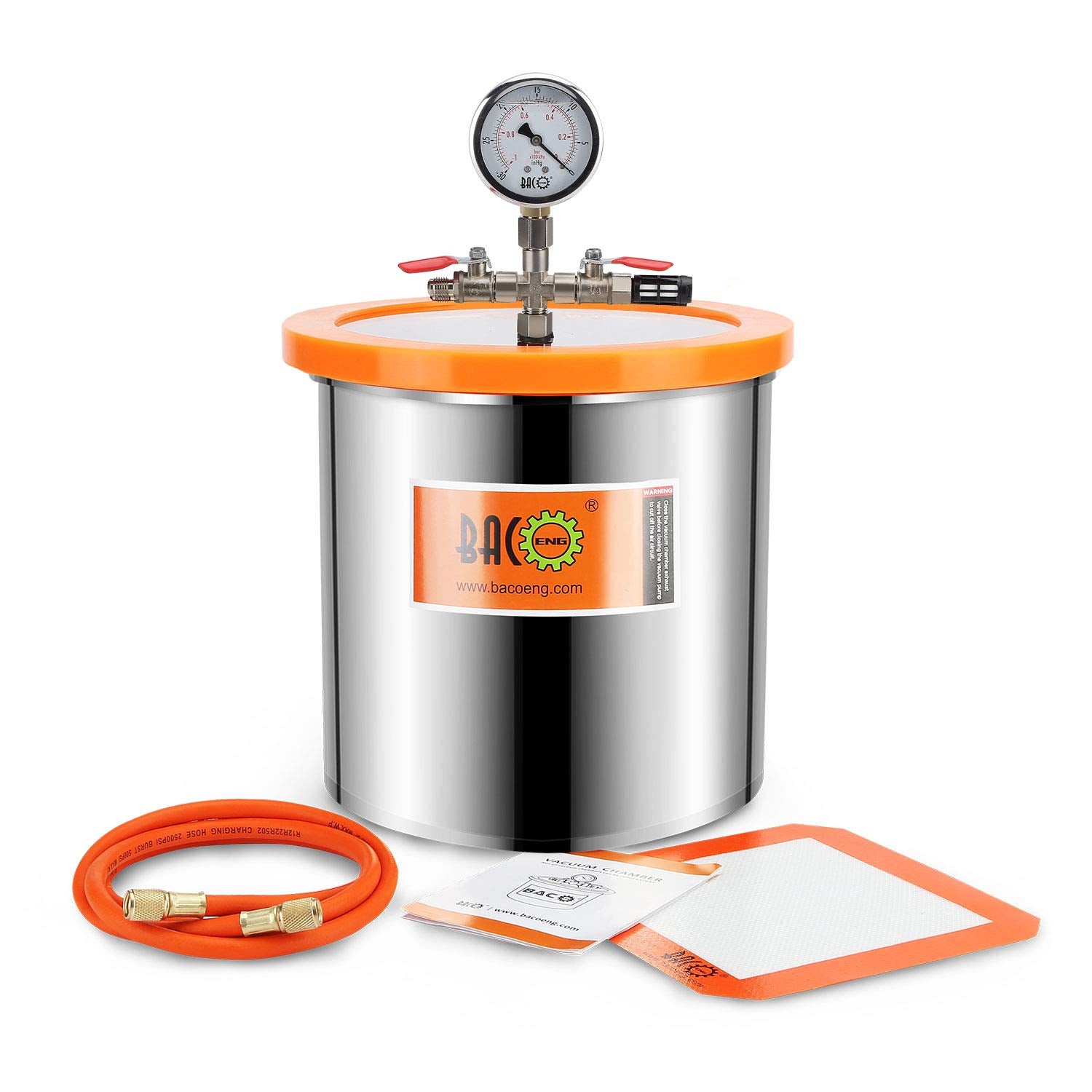 BACOENG 3 Gallon Vacuum Chamber Kit with 3.6 CFM 1 Stage Vacuum Pump HVAC - WoodArtSupply