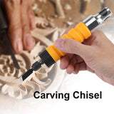 Electric Woodworking Carving Chisel, Electric Chisel Carving Tool Engraving Knife Tool Accessories Electric Woodworking Chisel Carving Tool Machine with 5 Blades and 1 Wrench AYNEFY