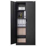BESFUR Metal Storage Cabinet 71-inch Tall, Large Garage Locker with Adjustable Shelves & Locking Doors, Steel File Cabinet for Office, Pantry, Home (Black) BESFUR