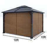 Gazebo Universal Replacement Privacy Curtain - Wonwon Privacy Panel Canopy Side Wall with Zipper for 10' x 10' Outdoor Gazebo (Brown) Wonwon