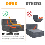 jela Sofa Bed Foldable Mattress Luxury Miss Fabric, Folding Sleeper Sofa Chair Bed Floor Mattress Floor Couch, Fold Out Couch Futon Mattress for Guest Room, Living Room (83"x33",Dark Gray) jela