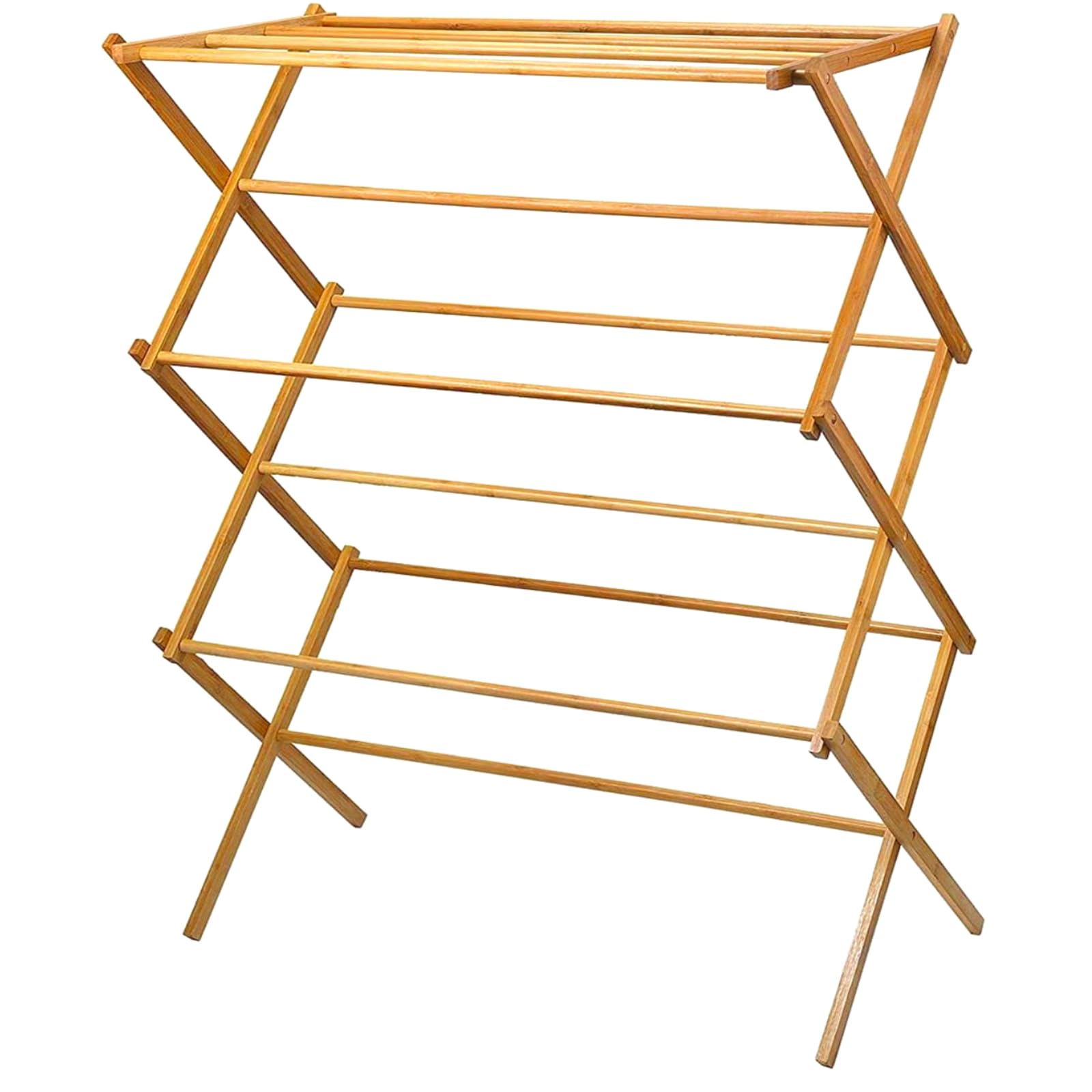 Home-it Wooden Clothes Drying Rack for Laundry - Collapsible Folding Bamboo Laundry Drying Rack for Drying Clothes - Heavy Duty Pre Assembled - WoodArtSupply