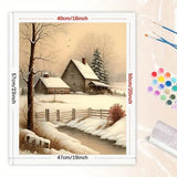 Winter Landscape Paint by Numbers Kit for Adults – DIY Snowy Farmhouse Scene Painting on Canvas 16x20 Inches, Acrylic Paint Set, Suitable for Beginners,Seasonal Art for Home Decoration/Gifts TAOPAOLAB