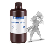 ANYCUBIC Standard 3D Printer Resin Plus, 405nm SLA Fast UV-Curing Resin, High Precision & Rapid Photopolymer for 8K/14K/16K Capable LCD/DLP/SLA 3D Printing (Clear, 1000g) ANYCUBIC