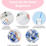 4 Pack Flowers Paint by Number for Adults Kids Framed, Easy Acrylic Adults Paint by Numbers Kits on Canvas with Paints and Brushes, Small Flowers Arts and Crafts Kits for Home Wall Decor (8 x 8 Inch) Fotasmua