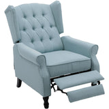 Altrobene Pushback Recliner, Modern Accent Arm Reclining Sofa, Fabric Wingback Chair for Living Room & Bedroom, Light Blue Altrobene