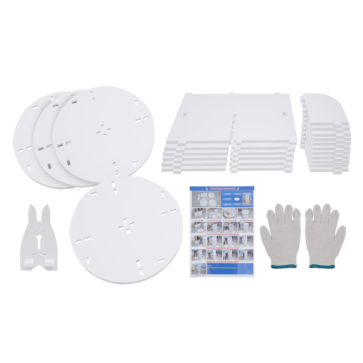 3-Tier Rotating White Display Bookcase for Kids and Adults Kathring