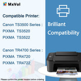 MxVol 275XL 276XL Remanufactured Ink Cartridge Replacement for Canon 275 and 276 XL PG-275XL CL-276XL Ink for Canon PIXMA TS3520 TS3522 TS3500 TR4720 TR4722 TR4700 Printers (1 Black, 1 Color Combo) MxVol