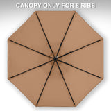 MASTERCANOPY Patio Umbrella 9 ft Replacement Canopy for 8 Ribs-Khaki MASTERCANOPY