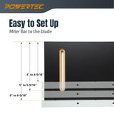 POWERTEC Table Saw Tapering Jig, Small Parts Taper Jig with 3/4" x 3/8" Miter Bar, Adjustable Hold Down Clamp, Non-Slip Grip Strips, Ergonomic Handle - Table Saw Jig Accessories (71875) POWERTEC