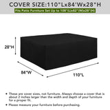 Easy-Going 600D Heavy Duty Patio Furniture Cover, Outdoor Rectangular Table and Chair Set Cover, Waterproof Outdoor Sectional Set Cover (110"L x 84"W x 28"H, Black) Easy-Going