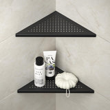 Bernkot Corner Shower Shelves, 10" Matte Black 304 Stainless Steel Recessed Shelf for Bathroom, Grout in Shelf for Tiled Wall 2 Pack Bernkot
